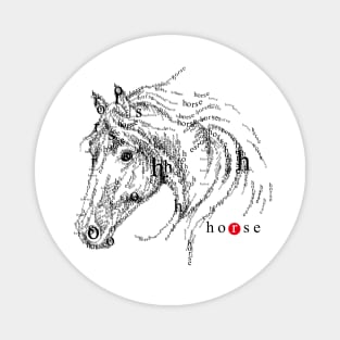 Font illustration "horse" Magnet